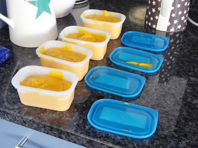 fill an let cool down the baby food